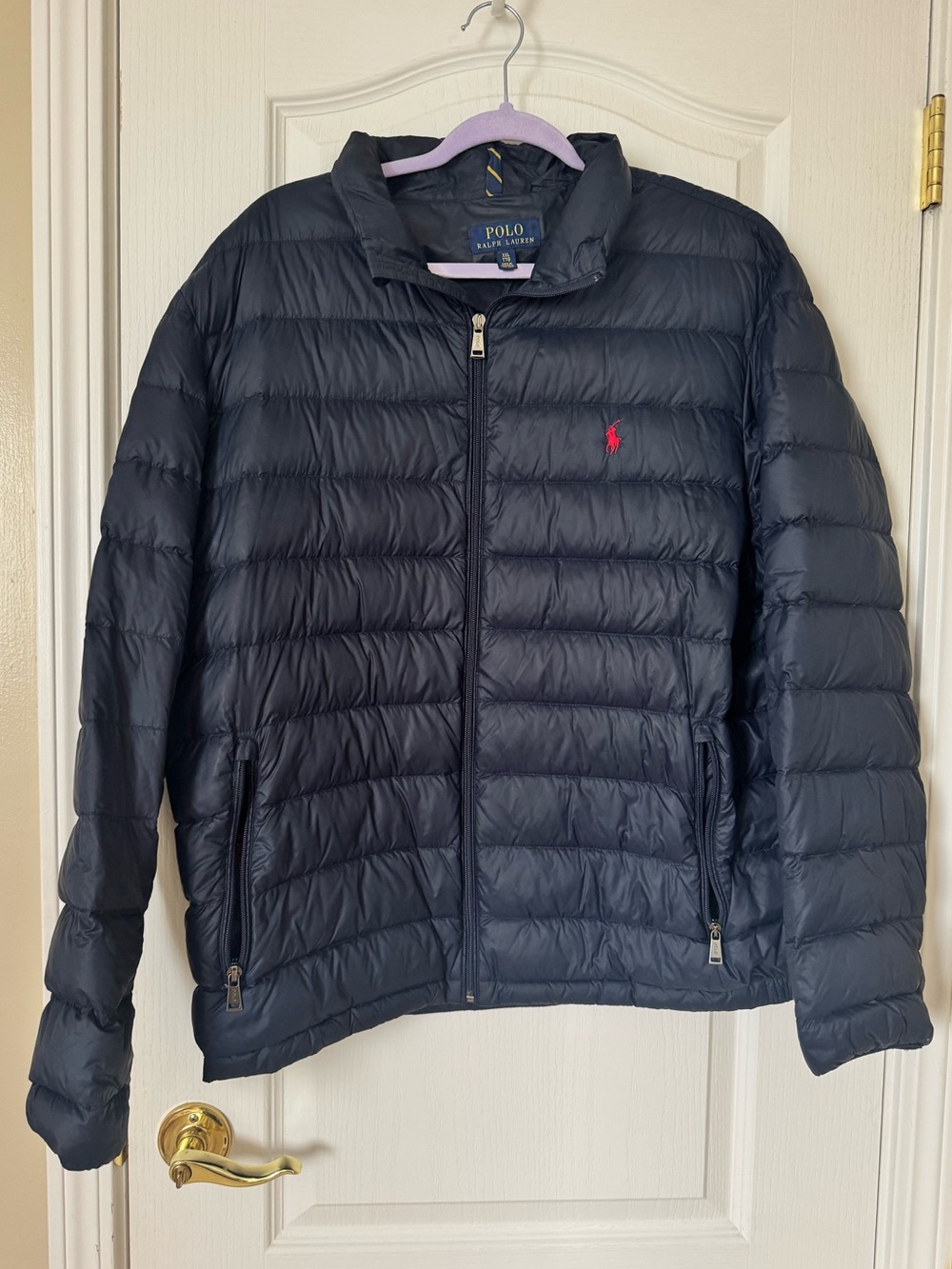 Polo Ralph Lauren Packable Down Puffer Jacket Navy Blue XXL Lightweight